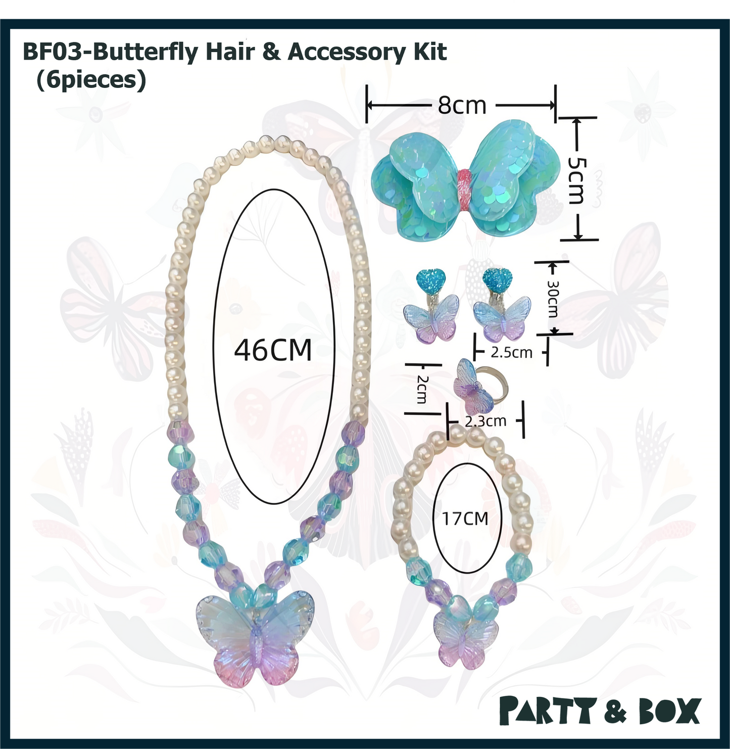 Butterfly Hair Clip & Jewelry Accessory Kit